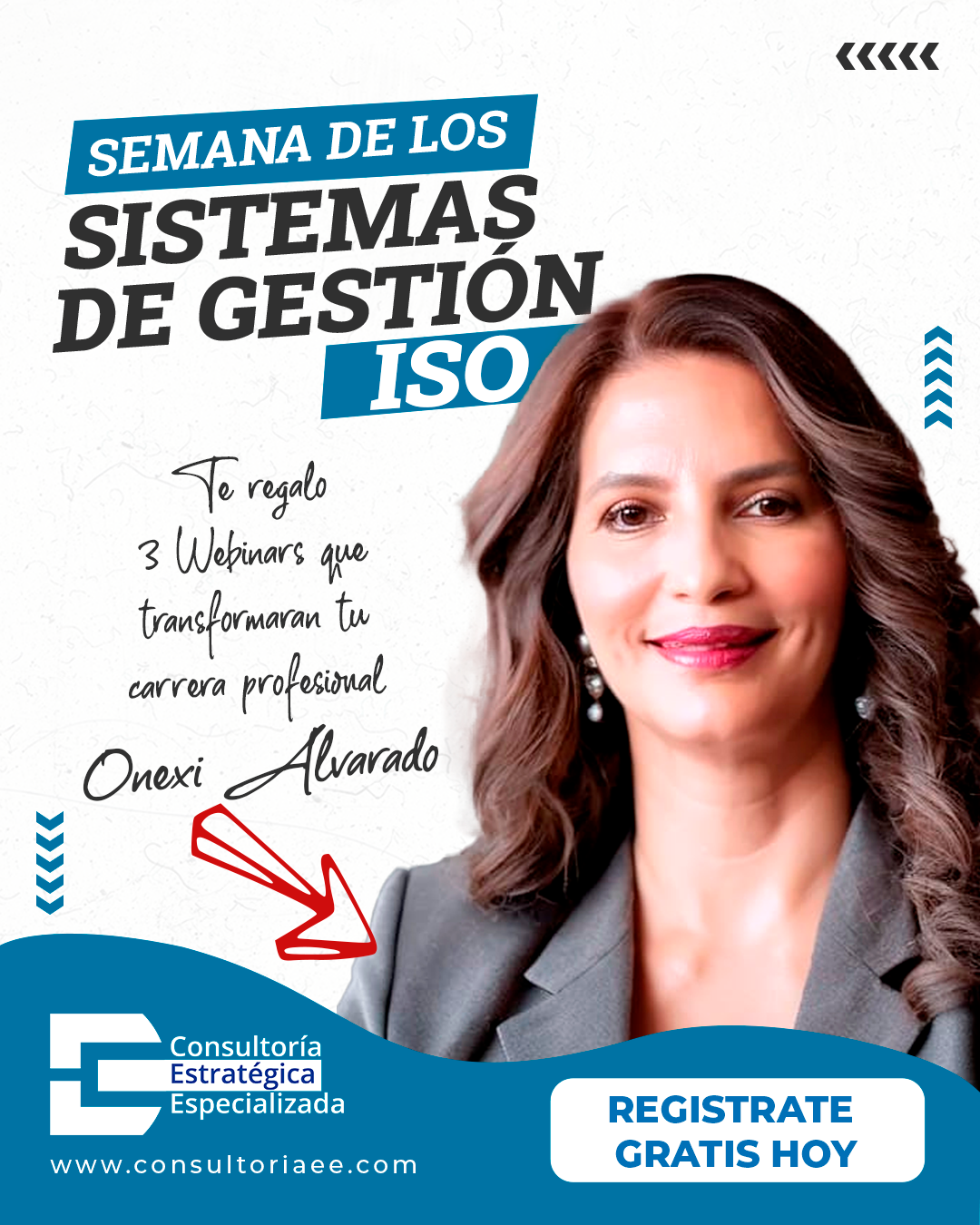 Semana de los Sistemas de Gestión ISO: 3 webinars con Onexi Alvarado. Regístrate gratis hoy